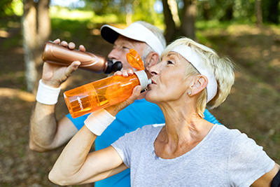 Senior Couple Drinking Water